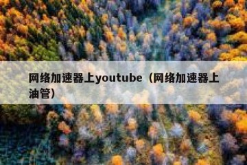 网络加速器上youtube（网络加速器上油管）