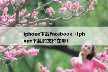 iphone下载facebook（Iphone下载的文件在哪）