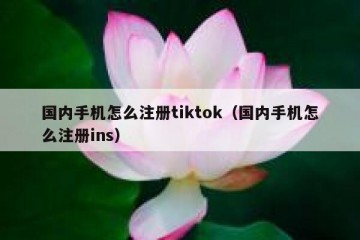 国内手机怎么注册tiktok（国内手机怎么注册ins）