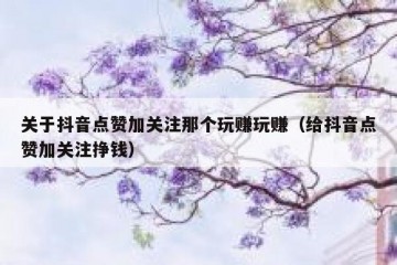 关于抖音点赞加关注那个玩赚玩赚（给抖音点赞加关注挣钱）
