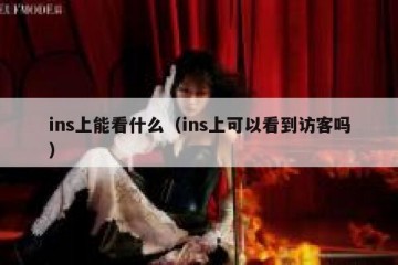 ins上能看什么（ins上可以看到访客吗）