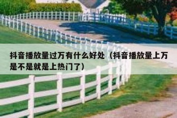 抖音播放量过万有什么好处（抖音播放量上万是不是就是上热门了）