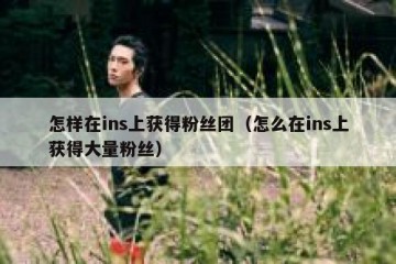 怎样在ins上获得粉丝团（怎么在ins上获得大量粉丝）