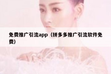 免费推广引流app（拼多多推广引流软件免费）