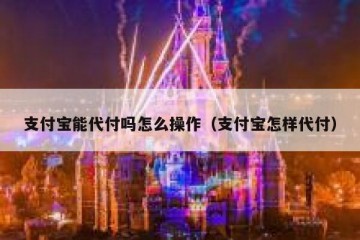 支付宝能代付吗怎么操作（支付宝怎样代付）