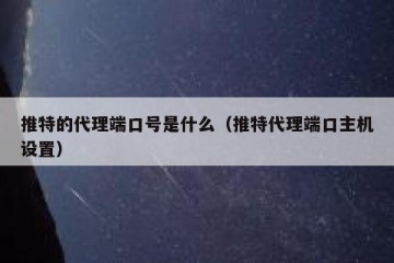 推特的代理端口号是什么（推特代理端口主机设置）