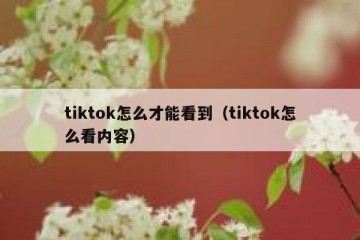 tiktok怎么才能看到（tiktok怎么看内容）
