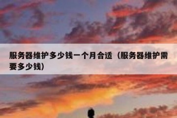 服务器维护多少钱一个月合适（服务器维护需要多少钱）