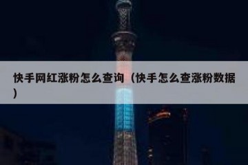 快手网红涨粉怎么查询（快手怎么查涨粉数据）