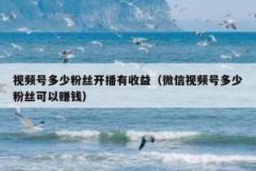 视频号多少粉丝开播有收益（微信视频号多少粉丝可以赚钱）