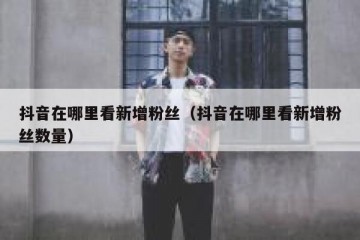 抖音在哪里看新增粉丝（抖音在哪里看新增粉丝数量）