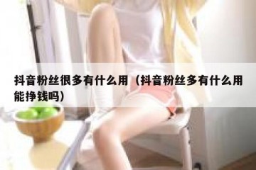抖音粉丝很多有什么用（抖音粉丝多有什么用能挣钱吗）