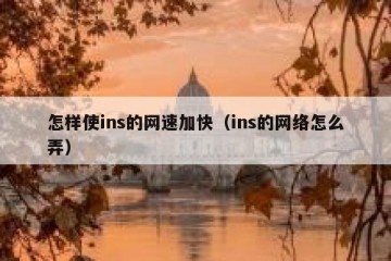 怎样使ins的网速加快（ins的网络怎么弄）