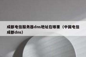 成都电信服务器dns地址在哪里（中国电信成都dns）