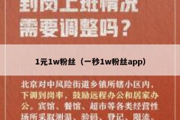 1元1w粉丝（一秒1w粉丝app）