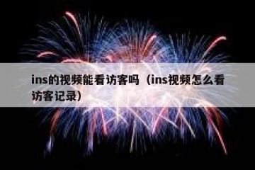 ins的视频能看访客吗（ins视频怎么看访客记录）