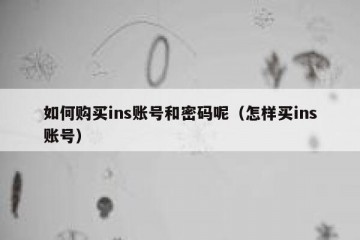 如何购买ins账号和密码呢（怎样买ins账号）