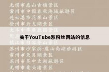 关于YouTube涨粉丝网站的信息