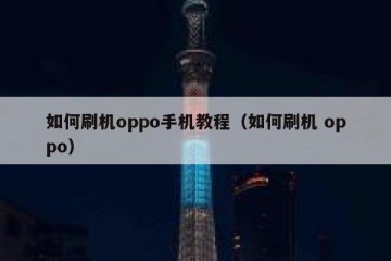 如何刷机oppo手机教程（如何刷机 oppo）
