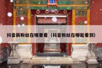 抖音新粉丝在哪里看（抖音粉丝在哪能看到）