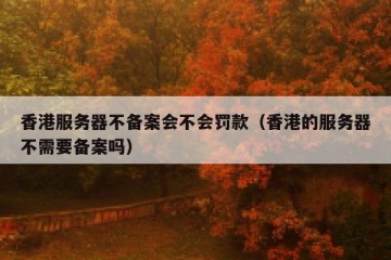 香港服务器不备案会不会罚款（香港的服务器不需要备案吗）