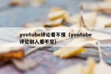 youtube评论看不懂（youtube评论别人看不见）