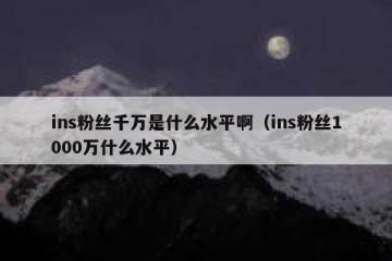 ins粉丝千万是什么水平啊（ins粉丝1000万什么水平）