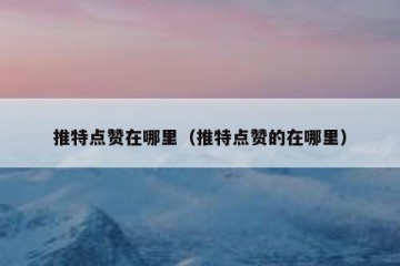 推特点赞在哪里（推特点赞的在哪里）