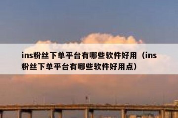 ins粉丝下单平台有哪些软件好用（ins粉丝下单平台有哪些软件好用点）