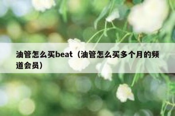 油管怎么买beat（油管怎么买多个月的频道会员）