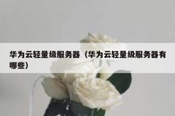 华为云轻量级服务器（华为云轻量级服务器有哪些）