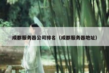 成都服务器公司排名（成都服务器地址）