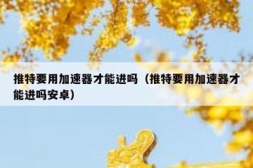 推特要用加速器才能进吗（推特要用加速器才能进吗安卓）