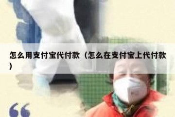 怎么用支付宝代付款（怎么在支付宝上代付款）
