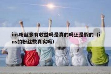 ins粉丝多有收益吗是真的吗还是假的（ins的粉丝数真实吗）