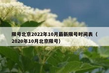限号北京2022年10月最新限号时间表（2020年10月北京限号）