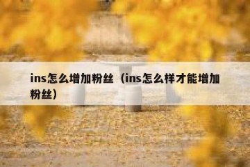 ins怎么增加粉丝（ins怎么样才能增加粉丝）