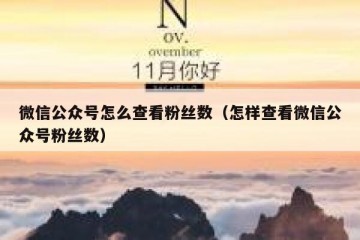 微信公众号怎么查看粉丝数（怎样查看微信公众号粉丝数）