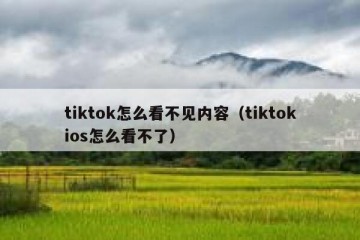 tiktok怎么看不见内容（tiktokios怎么看不了）