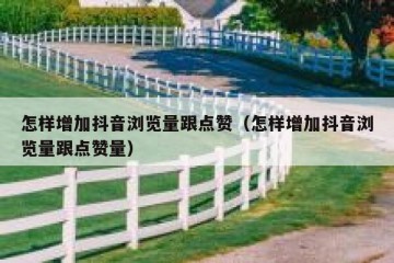 怎样增加抖音浏览量跟点赞（怎样增加抖音浏览量跟点赞量）