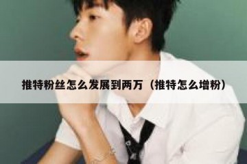 推特粉丝怎么发展到两万（推特怎么增粉）