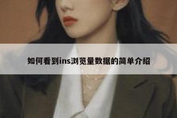 如何看到ins浏览量数据的简单介绍