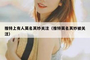 推特上有人莫名其妙关注（推特莫名其妙被关注）