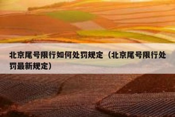 北京尾号限行如何处罚规定（北京尾号限行处罚最新规定）