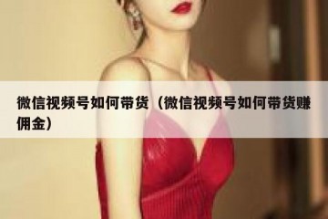 微信视频号如何带货（微信视频号如何带货赚佣金）