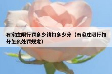 石家庄限行罚多少钱扣多少分（石家庄限行扣分怎么处罚规定）