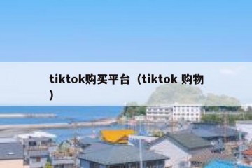 tiktok购买平台（tiktok 购物）