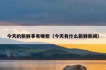 今天的新鲜事有哪些（今天有什么新鲜新闻）