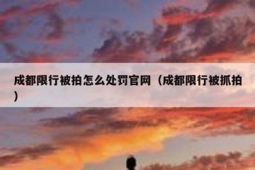 成都限行被拍怎么处罚官网（成都限行被抓拍）