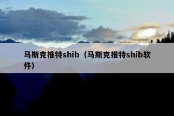 马斯克推特shib（马斯克推特shib软件）